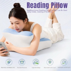 Multifunctional Reading Pillow for Bed, Can Be Used Lying Down, Leaning,or Reclining