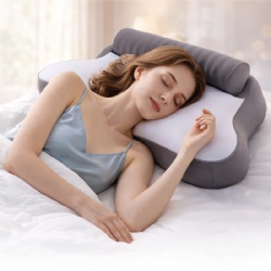 Multi-Functional Cervical Pillow - 2-in-1 Adjustable Neck Support with Removable Roll, Ideal for Side, Back & Stomach Sleepers