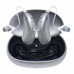 Emaiyoi RIC-01 Wireless Rechargeable Hearing Aid for Seniors with Hearing Loss - APP fitting, 32-Channel WDRC Voice Processing , Adaptive Noise Reduction Technology, Portable Charging Case Included